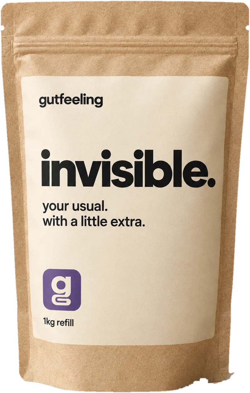 The gutfeeling invisible pack, a 1kg kraft refill pouch